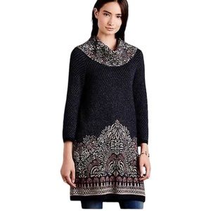 Anthropologie MOTH Imperial Garden Cowl Neck Sweater / Mini Dress - S